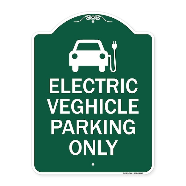 Signmission Electric Vehicle Parking W/ Graphic, Green & White Aluminum Sign, 18" x 24", GW-1824-24117 A-DES-GW-1824-24117 - main